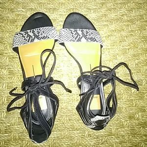 Dolce Vita Snakeskin Lace Sandals
